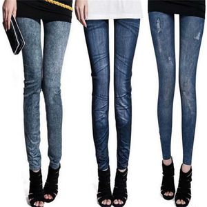 Lápis calça leggings novo magro cintura alta calça jeans calças jeans stretchy treino leggings feminina feminina 211201
