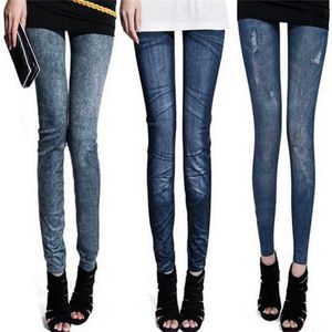 Pencil Pant Leggings Ny Skinny High Waist Jeans Trousers Denim Stretchy Workout Leggings Fitness Roupa Feminina 211201