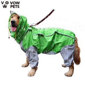 PET MAŁY DUŻY Pies Wodoodporne ubrania na kombinezon deszczowy płaszcz z kapiatakiem Cloak Labrador Golden Retriever 2021 Apparel