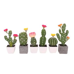 Fiori decorativi Corone Artificiale Cactus di plastica succulente Indialy Pera Vaso Plant Nessuna vaso Simulazione Eco Friendly Simulazione Deskt da casa Deskt