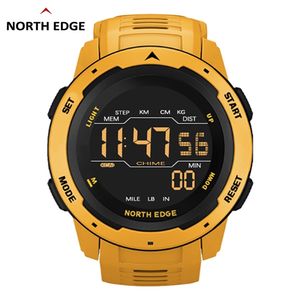 NORTH EDGE Men Digital Watch Sport da uomo es Dual Time Pedometro Sveglia Impermeabile 50M Militare 220121