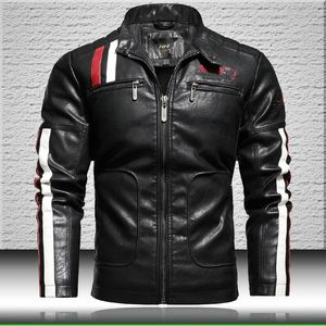 Мужчины мотоцикл кожаные куртки модный бакер кожаная куртка мужская бомбардировщик с вышивкой Epault искусственная кожаное пальто
