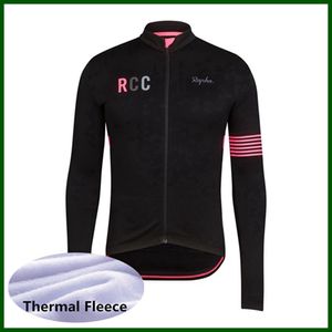 Pro Team Rapha Cykling Jersey Mens Thermal Fleece Långärmad Mountain Bike Shirt Road Cykel Toppar Sport Uniform Racing Kläder Utomhus Sportkläder Y21050611