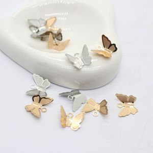 100 sztuk mmx13mm Złoty Filigran Butterfly Charms Wisiorki Okładki Akcesoria do biżuterii DIY Motyl Naszyjnik Ustalenia V2