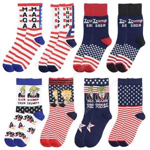 2024 Трамп Носки президент Maga Trums Письмо чулки полосатые звезды американский флаг спортивные носки Maga Sock Party Hood DHW53