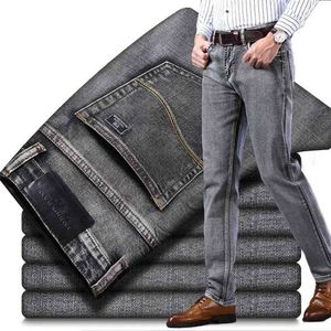 Männer Jeans Herbst Denim Hosen Slim Gerade Dunkelblau Regular Fit Freizeit Lange Hosen Berühmte Marke Jean Männer Hombre 210716