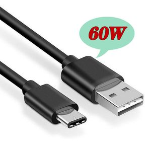 Tipo C Micro USB 3.0 Cables 3A 60W Sync de carga rápida Balck Blanco 1m 2 M Cable de extensión para Samsung S10 S20 Plus