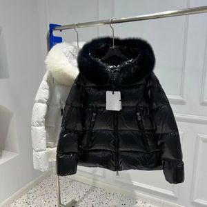 Mulheres raposa colar de pele para baixo jaquetas moda tendência engrossar baiacu shobher outerwearsing desenhador de inverno casual casual marca pão sopro casacos