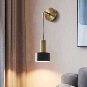 Wall lamp bedroom bedside wall Nordic simple modern living room stair corridor el light luxury 210724