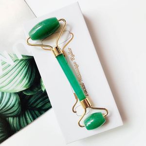 Juego de regalo de rodillos de Jade para el cuidado de la piel Rodillos de masaje facial de aventurina natural Sin ruido Antiarrugas Belleza Curación Salud Masajeador corporal