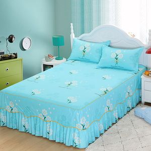 Fashion thin Bedspread ( no include pillowcase ) Anti-skip Bed skirt Queen King Size Sheet Cover Double Layer Bed Cover F0037 210420