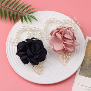 Bangle Hand Flowers Bride Wrist Flower Bridesmaid Gift Wedding Party Decoration Accessories Pearl Bracelet
