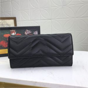 Original Hihg Luxurys Purses Designers Ladies Fashion Cards Plånböcker Humanoid Card Purse Slot 19cm Long Leather Wallet Marmonts Multi Båda Lady Flip