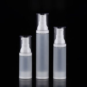 15 30ml Fosco Fosco Airless Bomba Botão Recarregável Loção de Viagem Contêineres Vaccum Fine Mist Spray Garrafas de Plástico Dispensador Cosmético