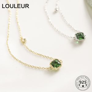 Louleur 패션 디자인 925 스털링 그린 지르콘 Anklets 여름 2021 트렌드 실버 925 보석