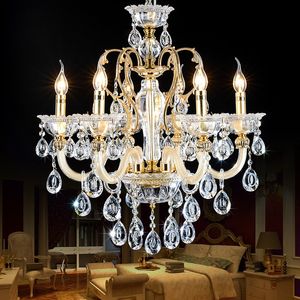 Lustre de cristal de luxo francês Quarto de quarto iluminação casa Lâmpada interna Mini Cristais Candeliers Para Luzes de Luzes de Quartos