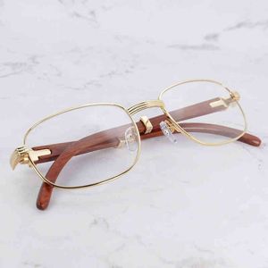 2022 Factory Wholesale Model Clear Eyeglasses Frame Fashion Trending Spectacles Wood Metal Transparent Glasses Frames Shades Fill Prescription Sunglasses