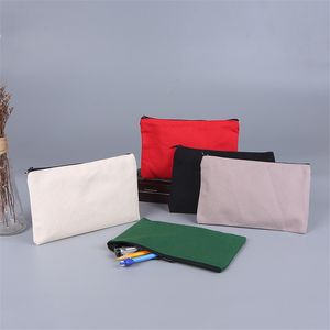 21x13cm canvas maquiagem sacos zipper bolsa sacos lápis caixa em branco DIY artesanato sacos cosméticos bolsa para viajar DIY Craft School