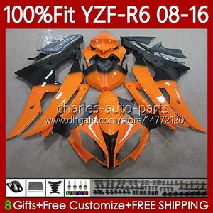 Glänzend orangefarbene Spritzgusskörper für Yamaha YZF-R6 YZF R6 R 6 600YZF600 2008–2016 Karosserie 99Nr