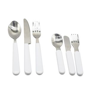 Sublimation Blank Cutlery Sets Adult And Child Heat Transfer Spoon Forks Knives Western DIY Tableware Set Christmas Gifts SN6171