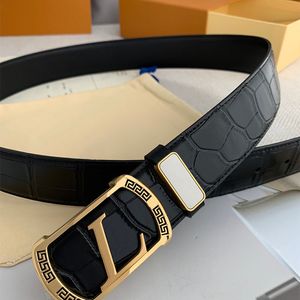 Leather Belts Mens Waistband Flowers Designer Belt Letter Crocodile Classic Metal Buckle Luxury Fashion With Box Punch Habbly