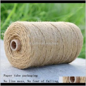 Yarn 23456 Mm 100 M Linen Cords Natural Dry Jute Twine Rope Packing String Thread Diy Home Decor Party Gifts Decoration Wrapping1 St5G Nib28