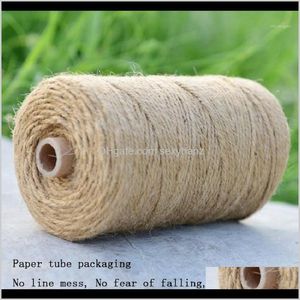 Garn 23456 mm 100 m Linneband Naturligt torr Jute Twine Rope Förpackning String Tråd DIY Heminredning Party Gåvor Dekoration Wrapping1 ST5G NIB28