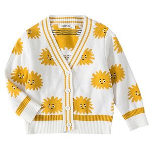 V Neck dziewczyny sweter bawełna wiosna jesień kardigan kreskówka druku baby girlboy dzieci dzianiny swetry dzianiny płaszcz 210417