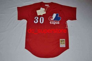 Дешевая пользовательская Montreal Expos 1989 Тим Рейнс #30 Maille BP Jersey сшивал мужчины, женщины, молодежный бейсбол xs-6xl