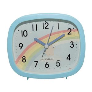 その他の時計アクセサリークリエイティブかわいい目覚まし時計漫画サイレントベッドサイドウェイクアップデジタルクォーツデスクトップ装飾品スヌーズシンプルなギフトB