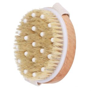 Spazzole da bagno Pelle secca Corpo Morbida setola naturale SPA Spazzola da doccia in legno senza manico RH3573