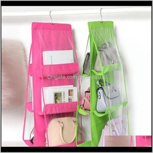 Bags 6 Pocket Dustproof Diy Foldable Storage Bag Doublesided 3 Layers Handbag Closet Door Hanger Home Organizer Rack Idvlr Uoy2U