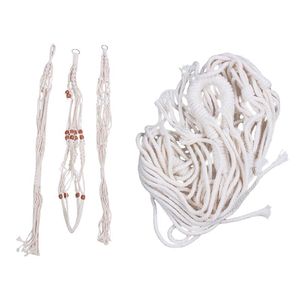 Garden Supplies Inne 1x Macrame Plant wieszak Sadzarka Kosz 3x Zestaw na ścianie sufit wiszący sznur juty lina