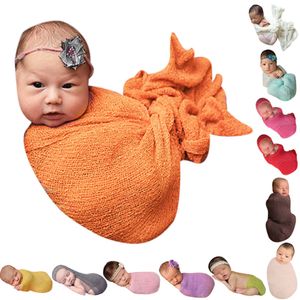 신생아 침대 포장 스웨덴 스트레칭 사탕 순수한 아기 사진 소품 목도리 유아 담요를받는 소품 아기 사진 소품 210413
