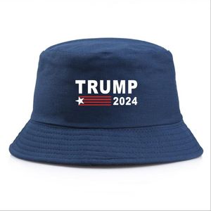 Enkel Trump Bucket Sun Cap USA Presidentval Val Trump 2024 Fisherman Hat All Seasons Fall Outdoor Solid Färger