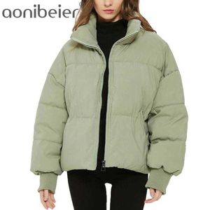 Höst Vinter Kvinnor Jackor Tjockta StreetWear Oversized Parkas Lång Batwing Sleeve Fickor Kvinnliga Coats Mujer Toppar 210604