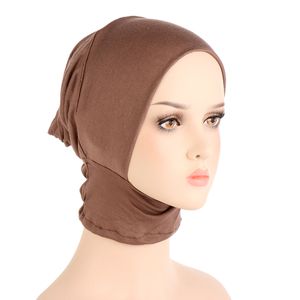 Neue weiche, elastische Damen-Unter-Hijab-Schal-Mützen, fertige muslimische Full-Cover-Innen-Hijab-Kappen, einfarbiger Turban-Hut für den weiblichen Kopf
