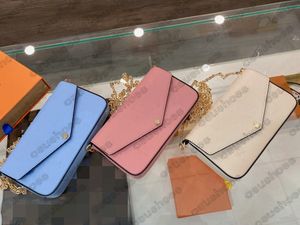 Felicie Leather Chain Bag: Luxe Small Handbag for Women | Sommar '21 Pool vid poolen | 3in1 handväska, plånbok crossbody