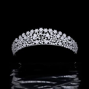 Fermagli per capelli Barrettes Pieno zircone Sposa Matrimonio Corona Micro-intarsiato Serie floreale Diademi da sposa Copricapo da donna per gioielli Accessori HQ04