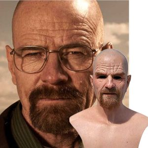 Ny film Kändis Latex Mask Breaking Bad Professor Mr. White Realistisk kostym Halloween Cosplay Rekvisita X0803