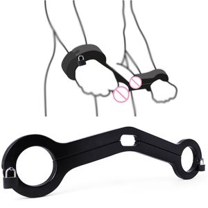 2 IN 1 Wooden HUMBLER Ball Stretchers & Wrist Lock Scrotum Pillory | Arms To s Bondage Stretching Femdom Cuckold