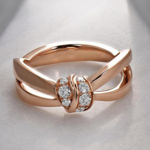 Wholesale simple elegant wedding rings for sale - Group buy Wedding Rings Visisap Micro Insert Rose Gold Color For Woman Elegant Simple Temperament Gifts Girls High Quality Jewelry F134