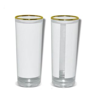 new arrived 3oz sublimation shot glass custom heat transfer beer cup with golden edge Creativity DIY wine glass 144pcs/carton