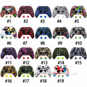 Camuflagem Silicone Protetive Skin Case Grips Tampa para Xbox One Protetor de Controlador Thumb Grip Caps