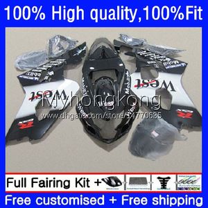 Bodys de Molde de Injeção para Suzuki GSXR600 GSXR-750 GSX-R750 K4 750CC 04 05 20No.39 GSXR 600 750 CC 600cc GSX-R600 04-05 GSXR750 Black West GSXR-600 2004 2005 Fairings OEM