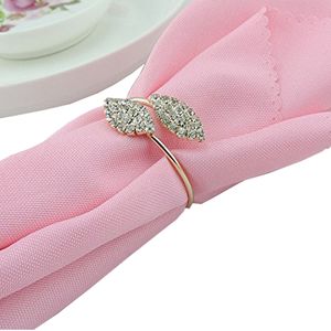 Shiny Crystal Diamonds Gold Napkin Ring Wrap Serviette Holder Wedding Banquet Party Dinner Table Decoration Home Decor DH8867