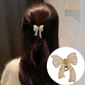 Bowknot Pearl Hair Claws Morsetti Donna Girl Sweet Barrettes Clip a coda di cavallo Eleganti accessori per capelli in stile coreano