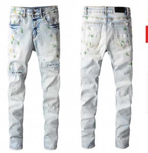 High quality Mens jeans Distressed Motorcycle biker jean Rock Skinny Slim Ripped hole stripe Fashionable snake embroidery Denim pants AAAAA668