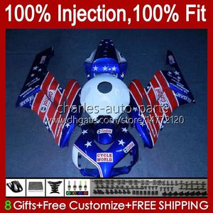 ホンダCBR-1000 CBR 1000 CBR1000 RR CC 2004-2005 BODYWORK 520RR 04 05 CBR 1000RR 2004 2005レッドブルーOEMフェアリングキット