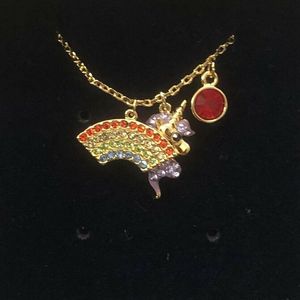 Collana a catena di gioielli di lusso Collana di moda classica di alta qualità per donne uomini unicorno e pendenti arcobaleno set di regali di compleanno 5468314 Annajewel